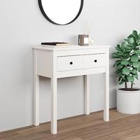 Wandtafel 70x35x75 cm massief grenenhout wit - thumbnail