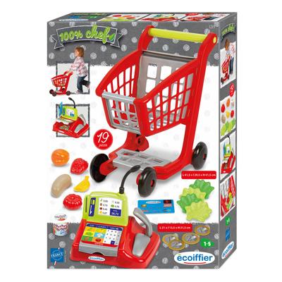 Ecoiffier 100% winkelwagen boodschappen kassa Ecoiffier 100% winkelwagen boodschappen kassa