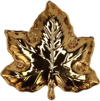 Daan Kromhout Design schaal aardewerk leaf maple 11x11x3cm gold - thumbnail
