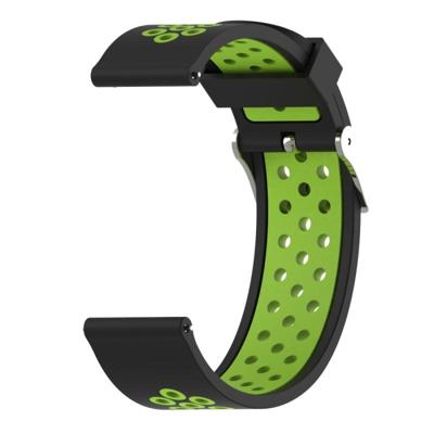 Dubbele kleur silicone sport polsband voor Xiaomi Huami Amazfit bip Lite versie 22mm (zwart + groen)