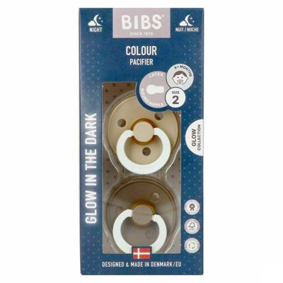 Bibs 2 Fopspeen Duo Glow In Dark Vanilla/oak