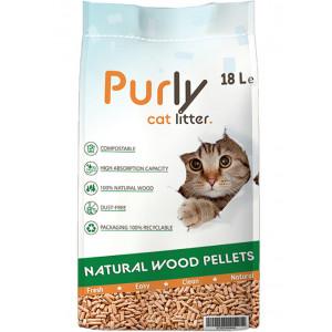 Purly houtkorrels kattenbakvulling 2 x 18 liter Purly houtkorrels kattenbakvulling 2 x 18 liter