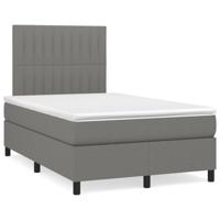 Boxspring met matras stof donkergrijs 120x200 cm - thumbnail