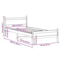 Bedframe zonder matras massief grenenhout 90x200 cm - thumbnail