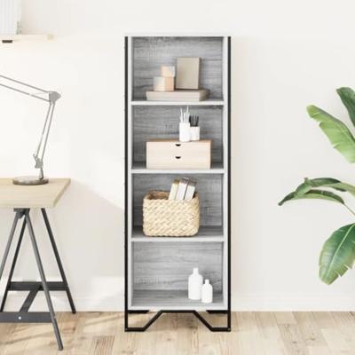 Boekenkast 50x31x137,5 cm bewerkt hout grijs sonoma eikenkleur