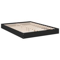 Bedframe bewerkt hout zwart 140x200 cm - thumbnail