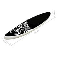 VidaXL Stand up paddleboardset opblaasbaar 366x76x15 cm zwart - thumbnail