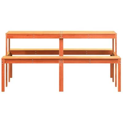 Picknicktafel 160x134x75 cm massief grenenhout wasbruin Picknicktafel 160x134x75 cm massief grenenhout wasbruin