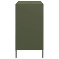 Dressoir 68x39x73,5 cm koudgewalst staal olijfgroen - thumbnail