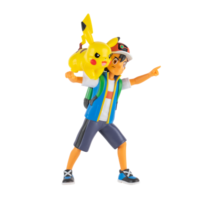 Jazwares Pokémon battle feature figuur - ash & pikachu