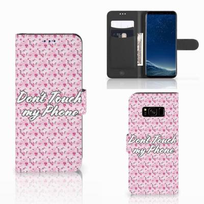 Samsung Galaxy S8 Portemonnee Hoesje Flowers Pink DTMP Samsung Galaxy S8 Portemonnee Hoesje Flowers Pink DTMP