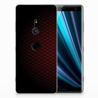 Sony Xperia XZ3 TPU bumper Geruit Rood - thumbnail
