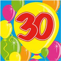 30 jaar servetten balloons - 20 stuks - thumbnail