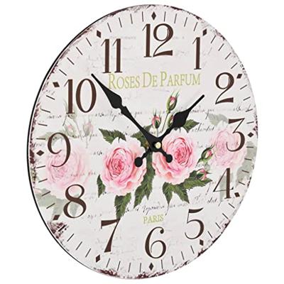 VidaXL Wandklok vintage stijl 30 cm bloemen VidaXL Wandklok vintage stijl 30 cm bloemen