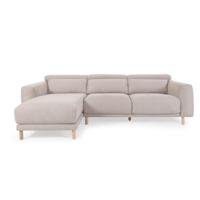 Kave Home Loungebank 'Singa' Links, Chenille, kleur Beige - thumbnail