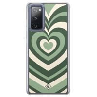 Samsung Galaxy S20 FE hybride hoesje - Groen hart swirl - thumbnail