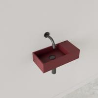 Fontein Gliss Design Nano 36x18x9 cm Zonder Kraangat Rechts Mat Wijn Rood - thumbnail