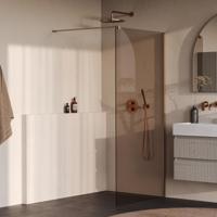 BRAUER Oblivion inloopdouche brons glas 100x200 incl. glascoating PVD koper geborsteld - thumbnail