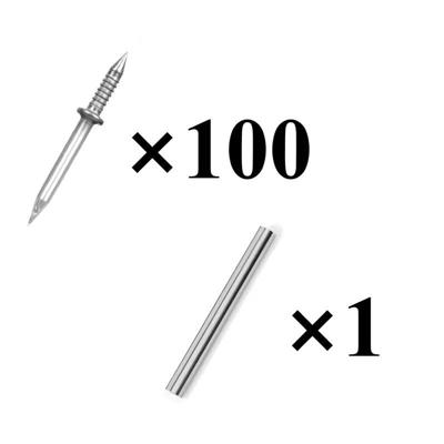 Plintspijkers met slagpen - 100× dubbele spijkers voor onzichtbare bevestiging Plintspijkers met slagpen - 100× dubbele spijkers voor onzichtbare bevestiging