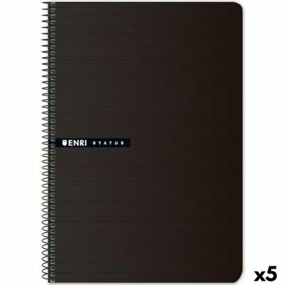 Boek over Ringen ENRI STATUS Zwart Quarto 100 Lakens (5 Stuks)