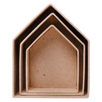 Colorations - papier-mache huisjes, 3st. - thumbnail