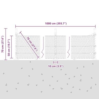 VidaXL Afrasteringspaal zilver 10 x 0,5 m (25 mm gaas) staal