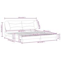 Bedframe met LED zonder matras "Hvar" kunstleer zwart en wit 200x200 cm - thumbnail