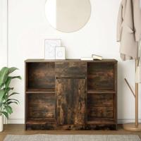 Dressoir met lade 101x35x76 cm spaanplaat gerookt eikenkleurig - thumbnail