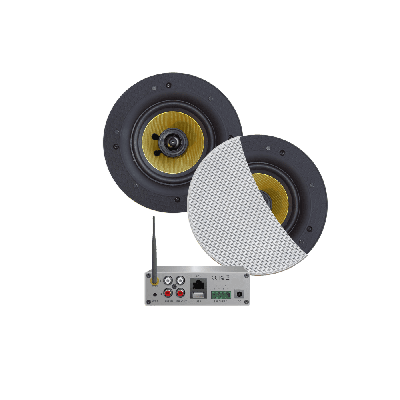 Wifi-Audiosysteem Aquasound Airplay + DLNA 70 Watt Incl Zumba Speakers Wit Aquasound
