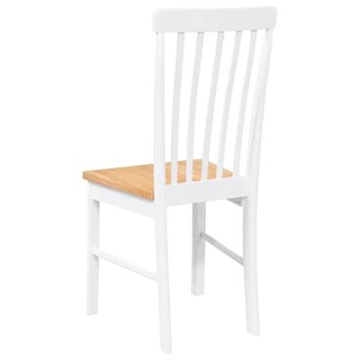 Eetkamerstoelen met kussens 2 st massief hout rubber wit Eetkamerstoelen met kussens 2 st massief hout rubber wit