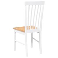 Eetkamerstoelen met kussens 2 st massief hout rubber wit - thumbnail