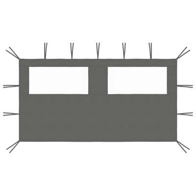 Prieelzijwand met ramen 4x2 m antracietkleurig Prieelzijwand met ramen 4x2 m antracietkleurig