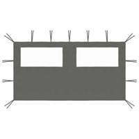 Prieelzijwand met ramen 4x2 m antracietkleurig - thumbnail