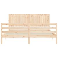 Bedframe met hoofdbord massief hout - thumbnail