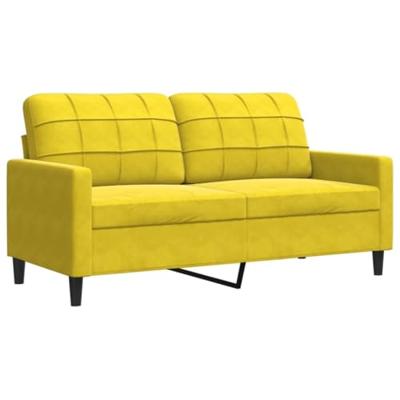 2-delige Loungeset met kussens fluweel geel