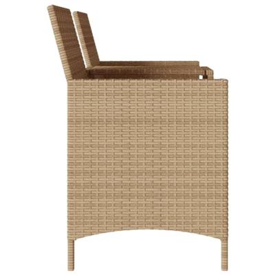 Tuinbank 2-zits met tafel en kussens poly rattan beige Tuinbank 2-zits met tafel en kussens poly rattan beige