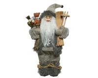 Decoris Kerstman h45cm grijs polyester - thumbnail