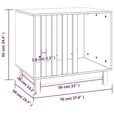 VidaXL Hondenhok 70x50x62 cm massief grenenhout wit