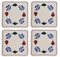 Boerenbont Pannen Onderzetter 20x20cm Aardewerk set van 4 - thumbnail