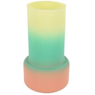 Vaas Shae mat geel/turquoise/zalmroze 17 cm | 24 stuks