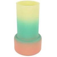 Vaas Shae mat geel/turquoise/zalmroze 17 cm | 24 stuks - thumbnail
