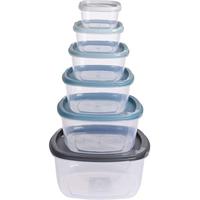 Excellent Houseware Voorraaddozen 6-delig Blauw/Grijs/Transparant - thumbnail