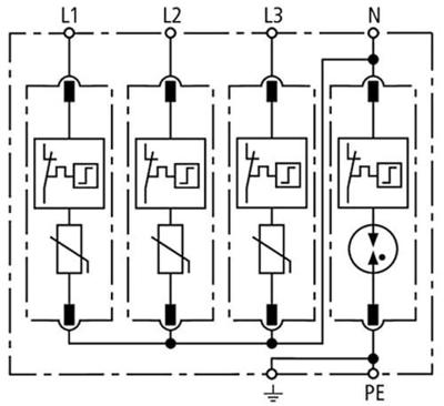 DEHN 952310 DG M TT 275 Overspanningsveilige afleider Overspanningsbeveiliging voor: Verdeelkast 40 kA 1 stuk(s) DEHN 952310 DG M TT 275 Overspanningsveilige afleider Overspanningsbeveiliging voor: Verdeelkast 40 kA 1 stuk(s)