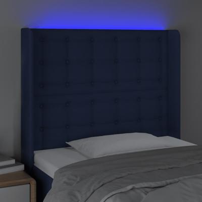 Hoofdbord LED 83x16x78/88 cm stof blauw