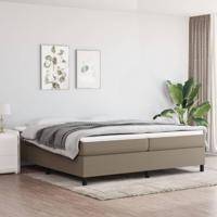 Boxspring met matras stof taupe 200x200 cm - thumbnail