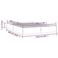 Bedframe massief hout wit 150x200 cm - thumbnail