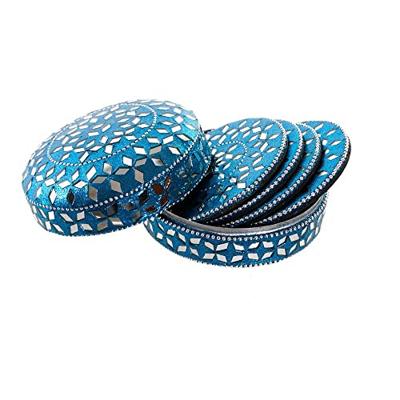 Onderzetters DKD Home Decor Aluminium Hout MDF (3 pcs)