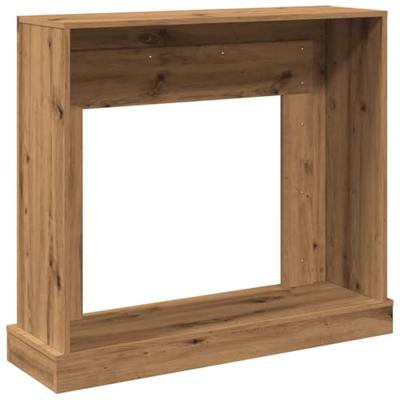 Haardombouw 100x30x87,5 cm bewerkt hout artisanaal eikenkleurig Haardombouw 100x30x87,5 cm bewerkt hout artisanaal eikenkleurig