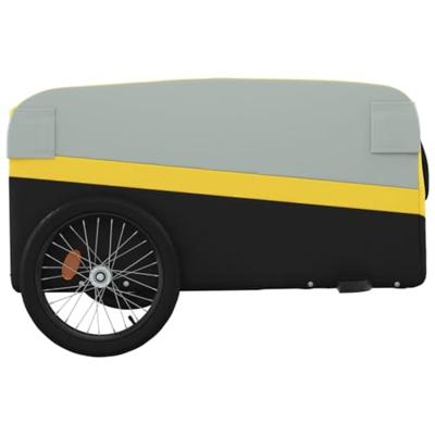 VidaXL Fietstrailer 45 kg ijzer zwart en geel