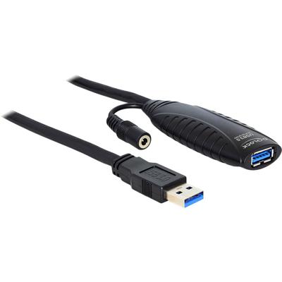 Delock 83415 USB-kabel USB 3.0 USB-A stekker, USB-A bus 10.00 m Zwart